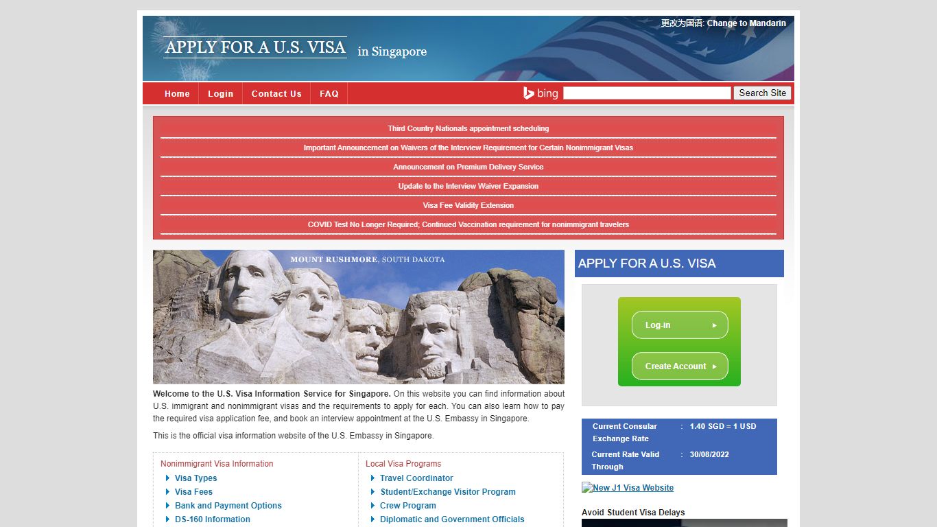 Apply for a U.S. Visa | Home - Singapore (English) - USTravelDocs